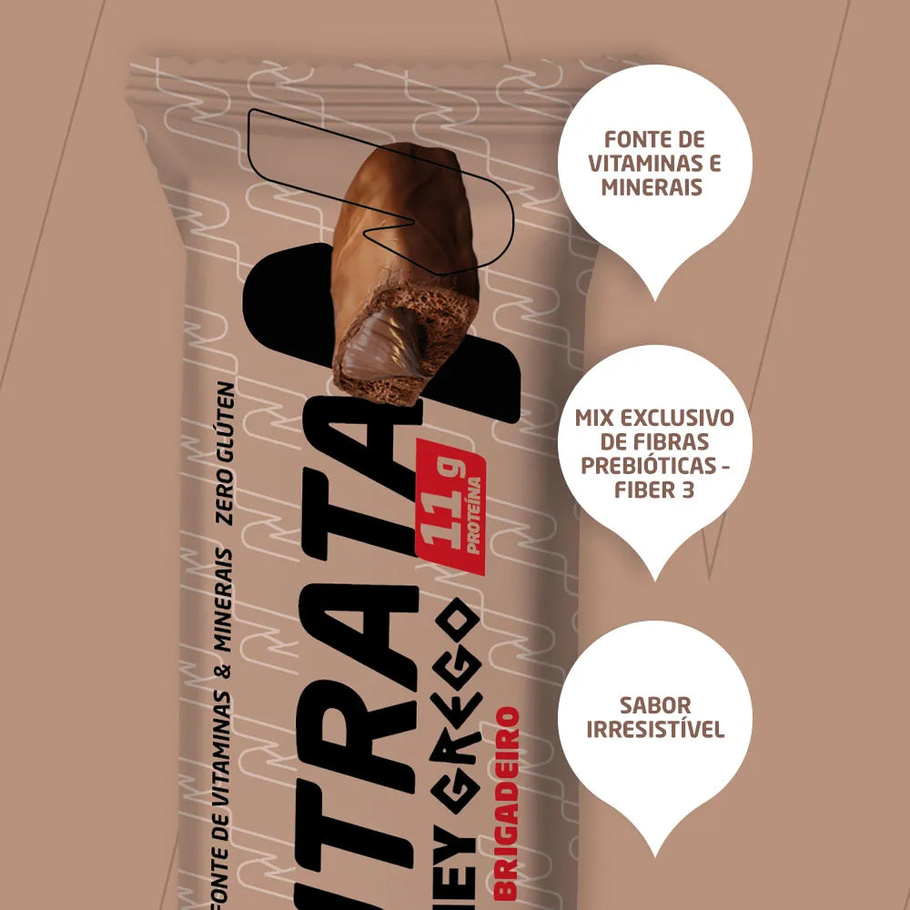 Whey Grego Bar Nutrata Barra Proteina - Sabor Brigadeiro 40g