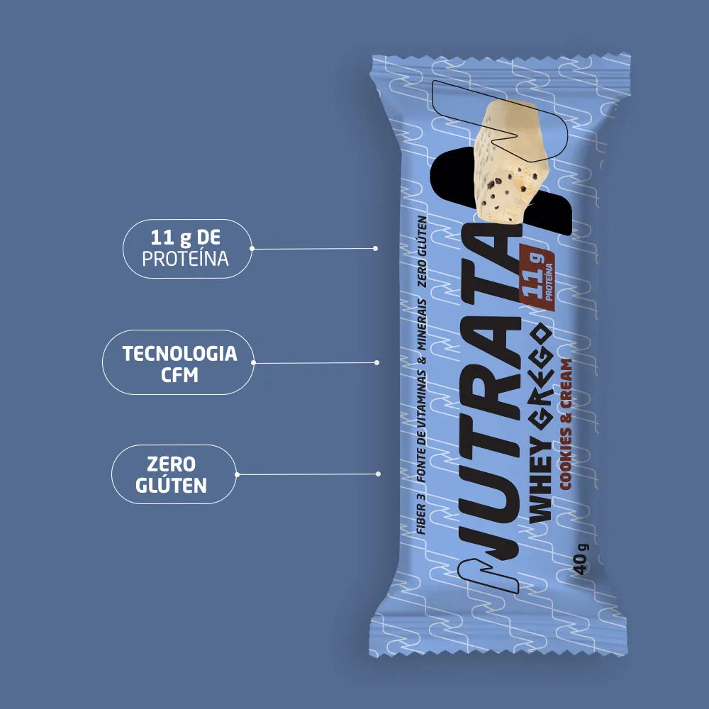 Nutrata Whey Grego 40G Barras - COOKIES & CREAM