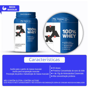 100% Whey Pote 900g - Max Titanium