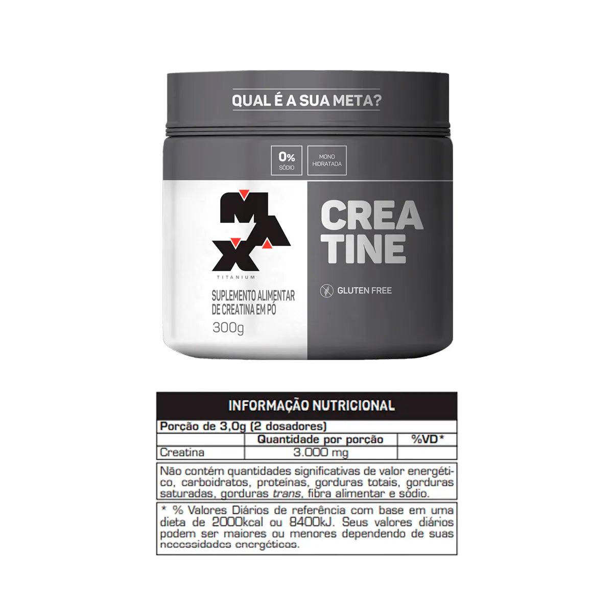 Creatina Monohitratada Pote 300g - Max Titanium