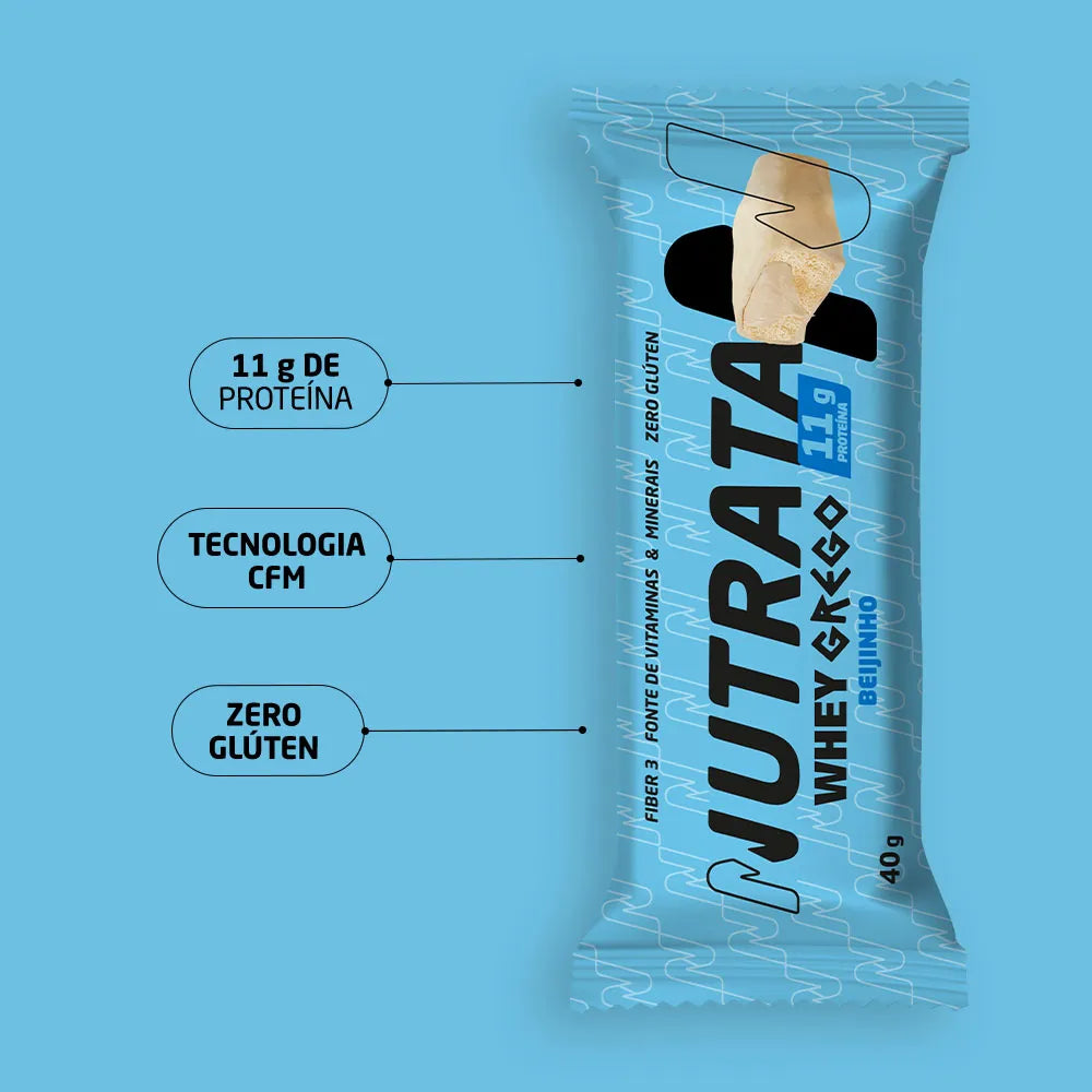 Whey Grego Bar - Nutrata Barra Proteina Sabor Beijinho de coco 40g
